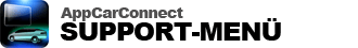 Support-Menü für AppCarConnect