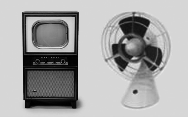 Photo: Old TV and fan