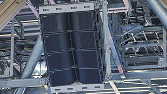 Line array speakers (audio for sporting events) 