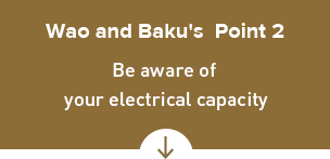 Wao and Baku's Point 2 Be aware of your electrical capacity